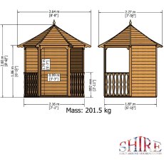 Shire Summerhouse Arbour - dimensions