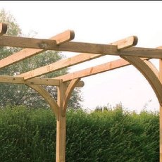 8x8 Forest Ultima Deck Kit including Pergola - close up of the right-hand side pergola