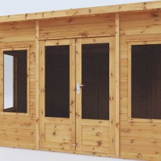 10x8 Mercia Helios Summerhouse - isolated close up of doors