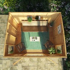 10x8 Mercia Helios Summerhouse - aerial shot to show how to optimise your mercia summerhouse