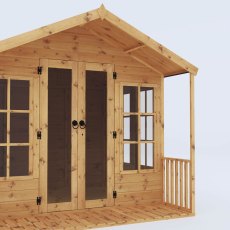 8x8 Mercia Premium Traditional T&G Summerhouse With Veranda - isolated angle view, close up
