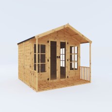 8x8 Mercia Premium Traditional T&G Summerhouse With Veranda - isolated angle view