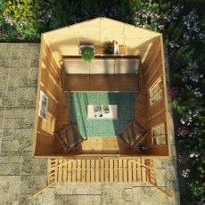 8x10 Mercia Premium Traditional T&G summerhouse with Veranda - in situ, top view