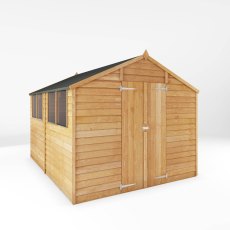 10x8 Mercia Overlap Shed - isolated angle view - doors closed