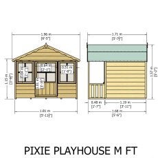 6x6 Shire Pixie Playhouse - dimensions