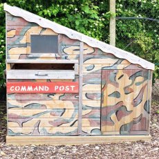 Shire Command Post Playhouse painted by customer in camouflage colours