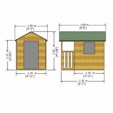 Shire Hide Playhouse - dimensions with optional veranda