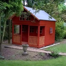 Shire Lodge Two Storey Playhouse - Finished in wood stain