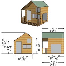 Shire Crib Playhouse with Integral Garage - Dimensions