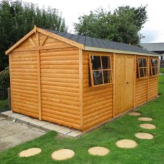 Shire Mammoth Professional Apex Shed - loglap with stepping stones