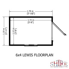 6x4 Shire Lewis Professional Shed - floor plan