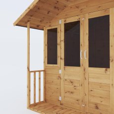 7x7 Mercia Shiplap Traditional Summerhouse with Veranda - front view close up