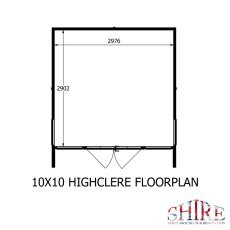 10 x 10 Shire Highclere Summerhouse - Floor Plan