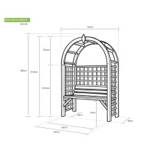 Grange Montebello Garden Arbour - dimensions