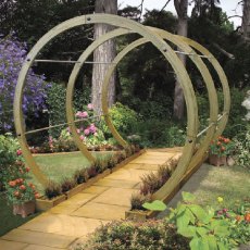 The Grange Flower Walk Wooden Garden Arch - insitu