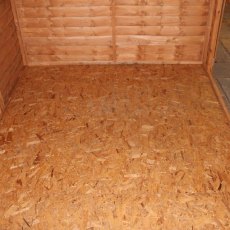 8 x 6 Mercia Overlap Reverse Shed - in situ - white background - internal view - floor