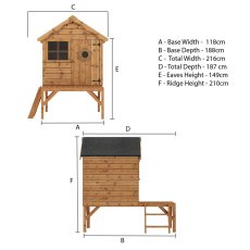 5x6 Mercia Snug Tower Playhouse - diagram