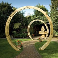 Grange Free Standing Flower Circle Wooden Garden Arch - displaying of additional arches to create a walk through