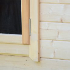 12Gx12 Shire Tunstall Log Cabin - external profiled window joinery