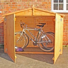 3 x 6 Shire Shiplap Bike Storage - No Floor - In Situ with bikes