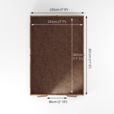 12x8 Mercia Overlap Shed - No Windows - footprint