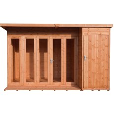 12x8 Shire Aster Summerhouse with Side Storage - natural and isolated front view