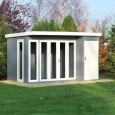 12x8 Shire Aster Summerhouse with Side Storage -  insitu