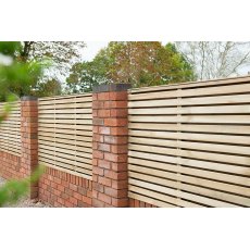 3ft High (900mm) Forest Contemporary Double-Sided Slatted Fence Panel - Pressure Treated