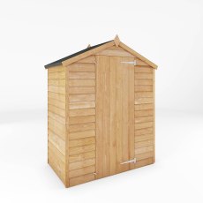 5 x 3 Mercia Overlap Apex Shed - Windowless - White Background, Door Closed