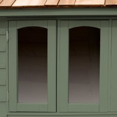 6 x 4  Forest Retreat Redwood Lap Pressure Treated Shed - Moss Green - Detail of window