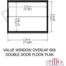 8 x 6 Shire Value Overlap Shed - Floor Plan
