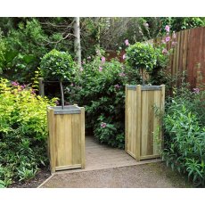 Forest Slender Planter - Small - Pressure Treated - next to the larger version of the planter
