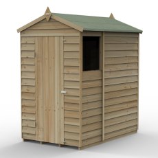 6 x 4 Forest 4Life Overlap Apex Wooden Shed  - isolated with door closed