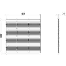 6ft High (1800mm) Forest Slatted Fence Panel - Anthracite Grey - dimensions