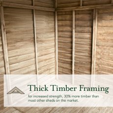 6 x 3 Forest 4Life Overlap Windowless Lean To Wooden Shed - thick timber framing