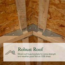 8 x 6 Forest 4Life Overlap Reverse Apex Wooden Shed - metal roof brackets for extra strength