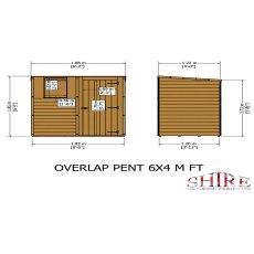 6 x 4 Shire Overlap Pent Shed - dimensions