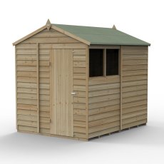 8 x 6 Forest 4Life Overlap Apex Wooden Shed - isolated with door closed