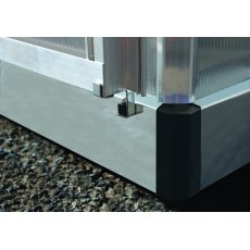 6 x 10 Palram Mythos Greenhouse in Grey - galvanised steel base aids stability (shown on silver mode