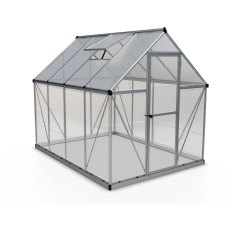 6 x 8 Palram Hybrid Greenhouse in Silver - isolated view
