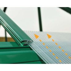6 x 10 Palram Hybrid Greenhouse in Green - easy slide polycarbonate panels