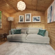 3.3m x 3m Mercia Log Cabin 19mm Logs - fully furnished