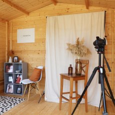 3.3m x 3.7m Mercia Log Cabin with Veranda 19mm Logs - studio