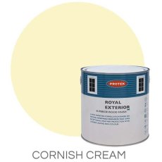 Protek Royal Exterior Paint 1 Litre - Cornish Cream Colour Swatch with Pot