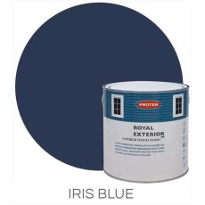 Protek Royal Exterior Paint 1 Litre - Iris Blue Colour Swatch with Pot