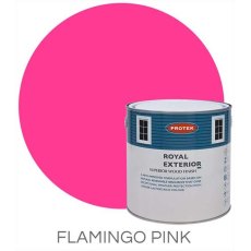 Protek Royal Exterior Paint 2.5 Litres - Flamingo Pink Colour Swatch with Pot