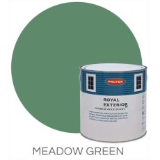 Protek Royal Exterior Paint 2.5 Litres - Meadow Green Colour Swatch with Pot