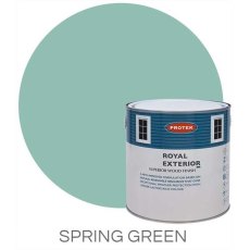 Protek Royal Exterior Paint 2.5 Litres - Spring Green Colour Swatch with Pot