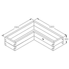 Forest Caledonian Corner Raised Bed  - Dimensions