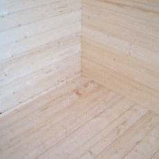 10Gx10 Shire Belgravia Log Cabin - tongue and groove floor and finished with skirting board